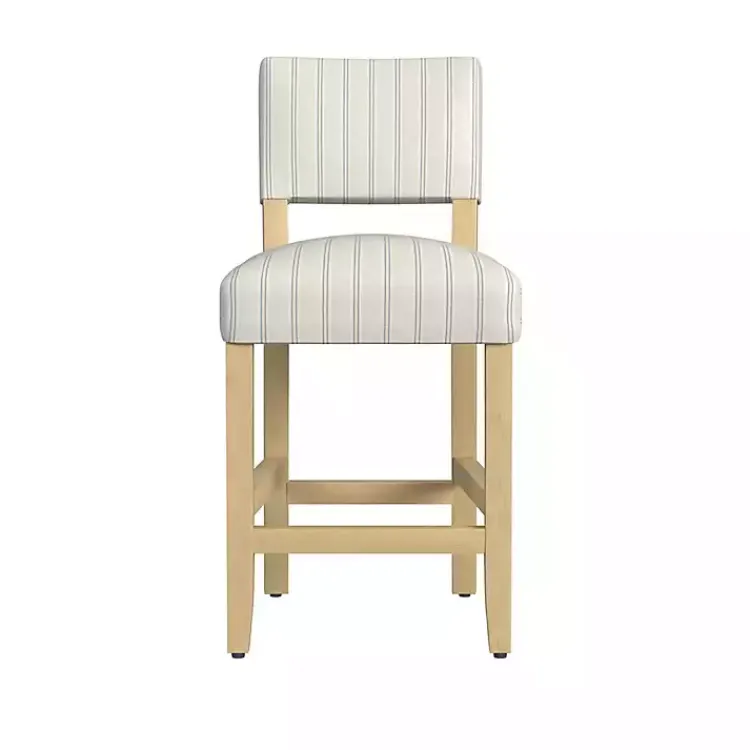 Bar Stools & Counter Height Stools-Kirklands Home and Blue Striped Natural Counter Stool White