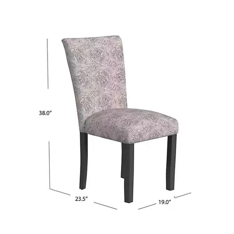 Dining Chairs-Kirklands Home Floral Parsons Dining Chairs, Set of 2 Gray