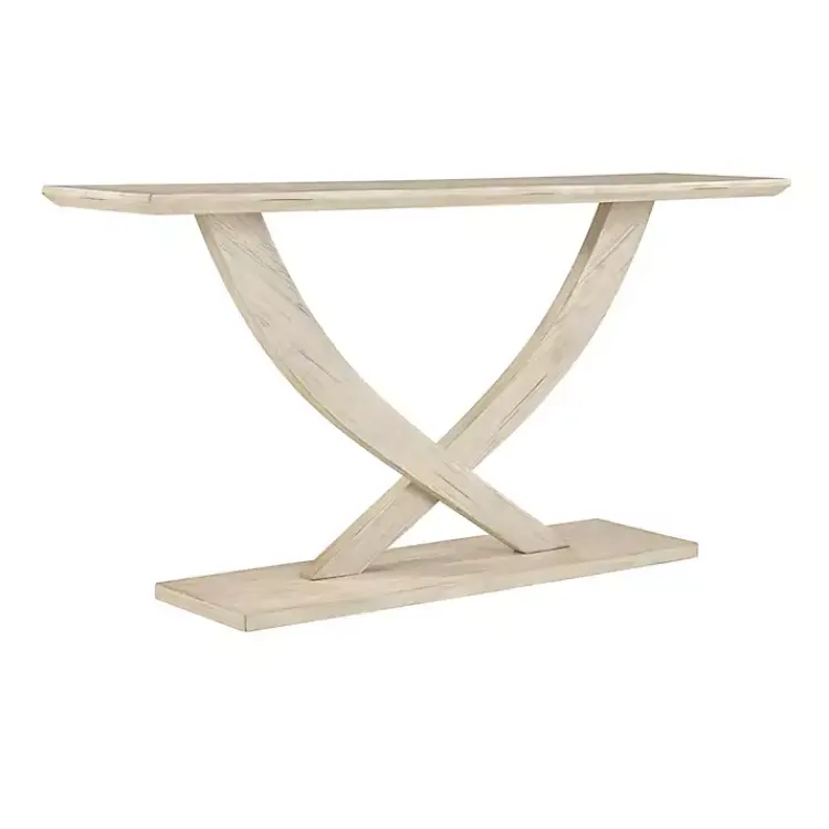 Console Tables-Kirklands Home washed Ramus Console Table White