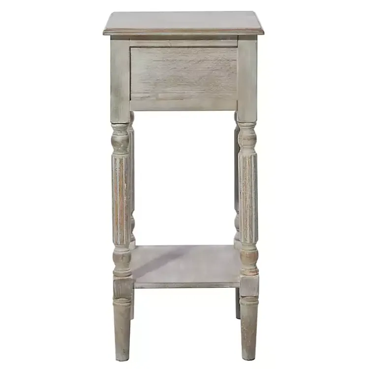 Accent & End Tables-Kirklands Home Whitewash Distressed Wood Accent Table Brown
