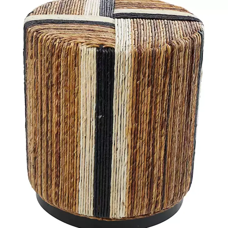 Accent & End Tables-Kirklands Home Natural Banana Leaf Wrapped Accent Table