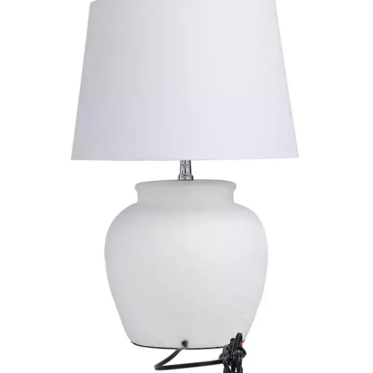 Table Lamps-Kirklands Home Cement Table Lamp White