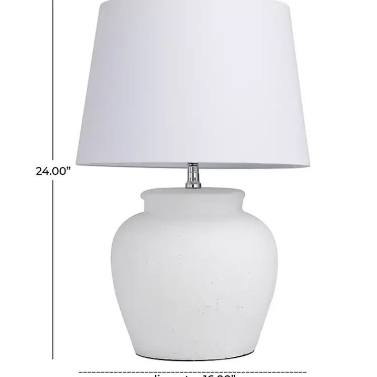 Table Lamps-Kirklands Home Cement Table Lamp White