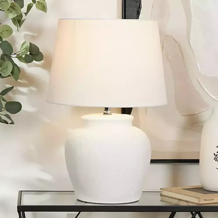 Table Lamps-Kirklands Home Cement Table Lamp White