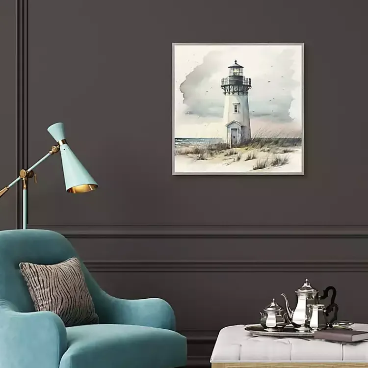 Canvas Art-Kirklands Home Blue Lighthouse Framed Canvas Art Print