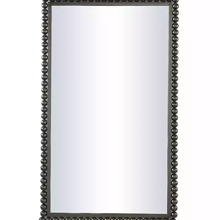 Decorative Mirrors-Kirklands Home Black Metal Beaded Frame Wall Mirror