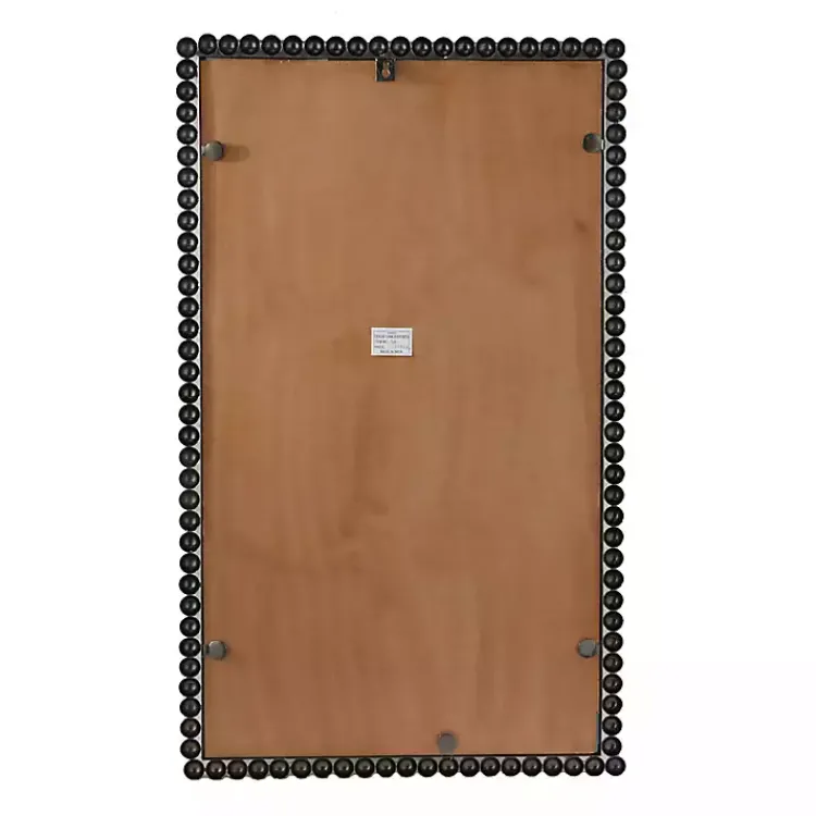 Decorative Mirrors-Kirklands Home Black Metal Beaded Frame Wall Mirror