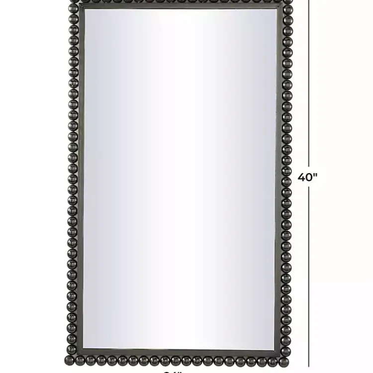 Decorative Mirrors-Kirklands Home Black Metal Beaded Frame Wall Mirror