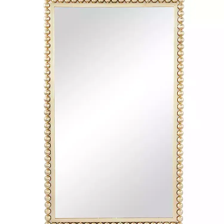 Decorative Mirrors-Kirklands Home Gold Metal Beaded Frame Wall Mirror
