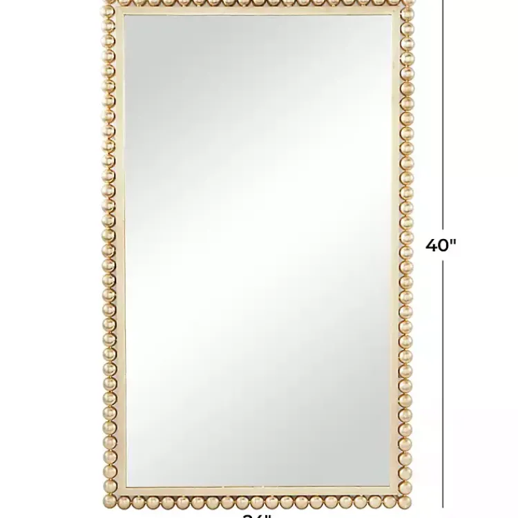 Decorative Mirrors-Kirklands Home Gold Metal Beaded Frame Wall Mirror
