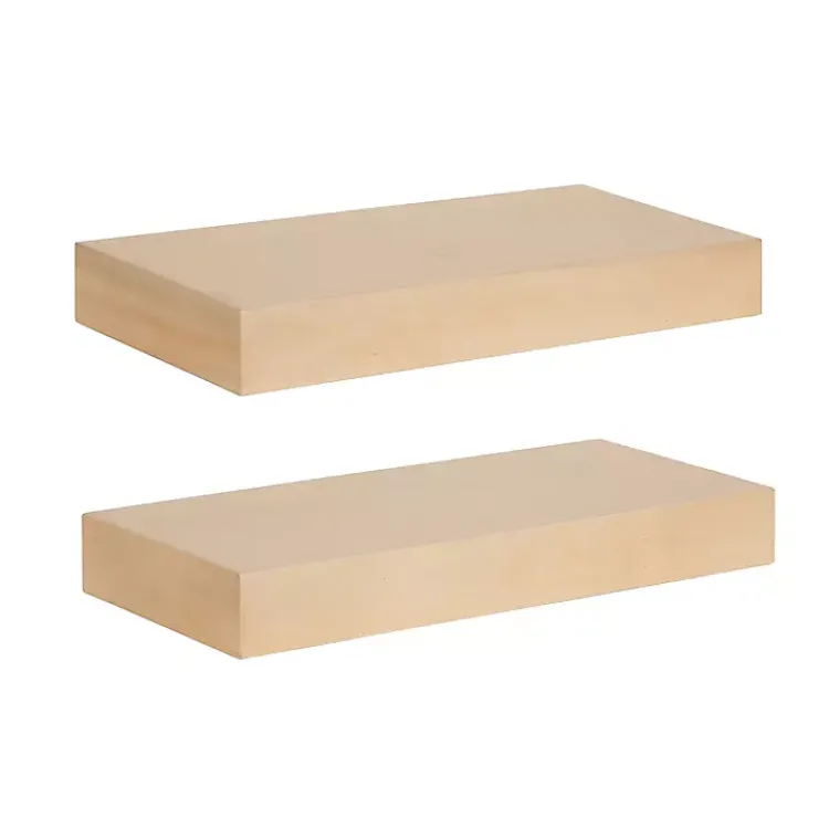 Shelves-Kirklands Home Natural Wood 2-pc. Floating Shelves, 18 in.