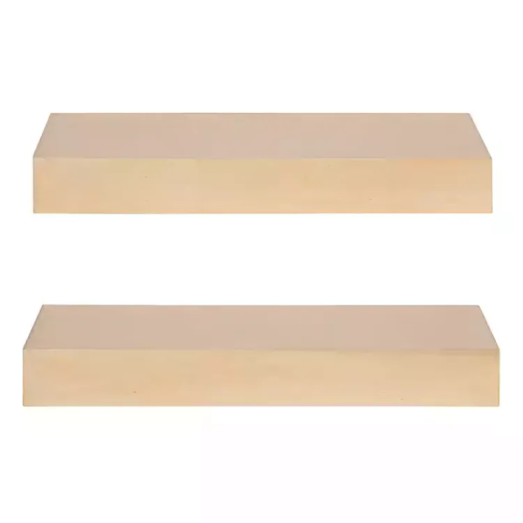 Shelves-Kirklands Home Natural Wood 2-pc. Floating Shelves, 18 in.
