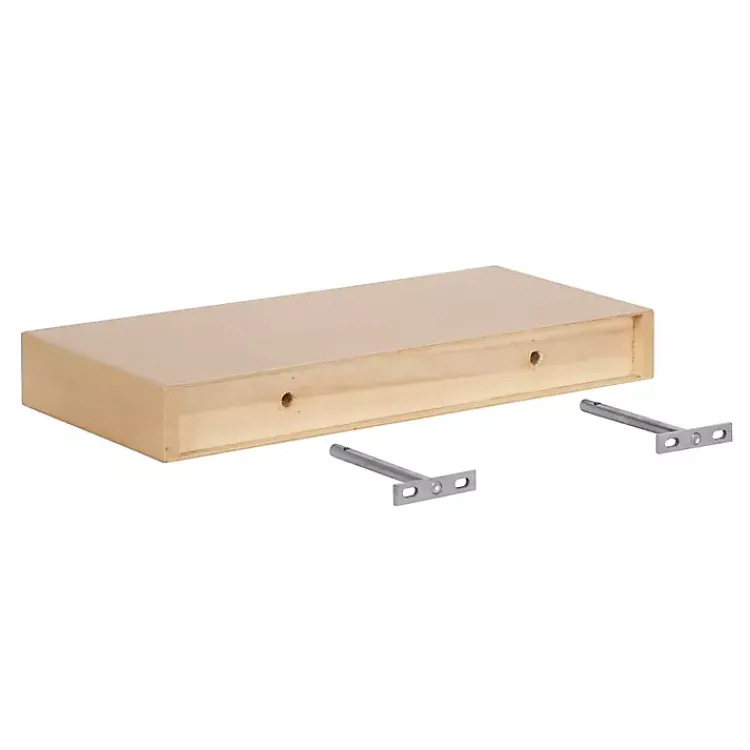 Shelves-Kirklands Home Natural Wood 2-pc. Floating Shelves, 18 in.
