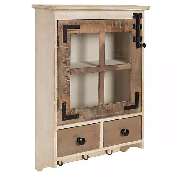Wall Storage-Kirklands Home Farmhouse 2-Drawer Wall-Mounted Cabinet