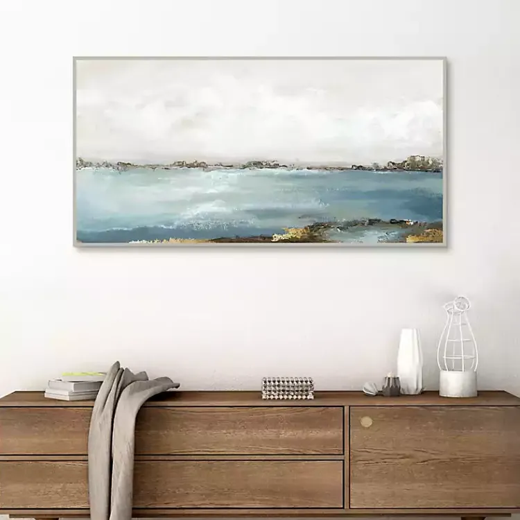 Canvas Art-Kirklands Home Splendor Moment Framed Canvas Art Print Blue