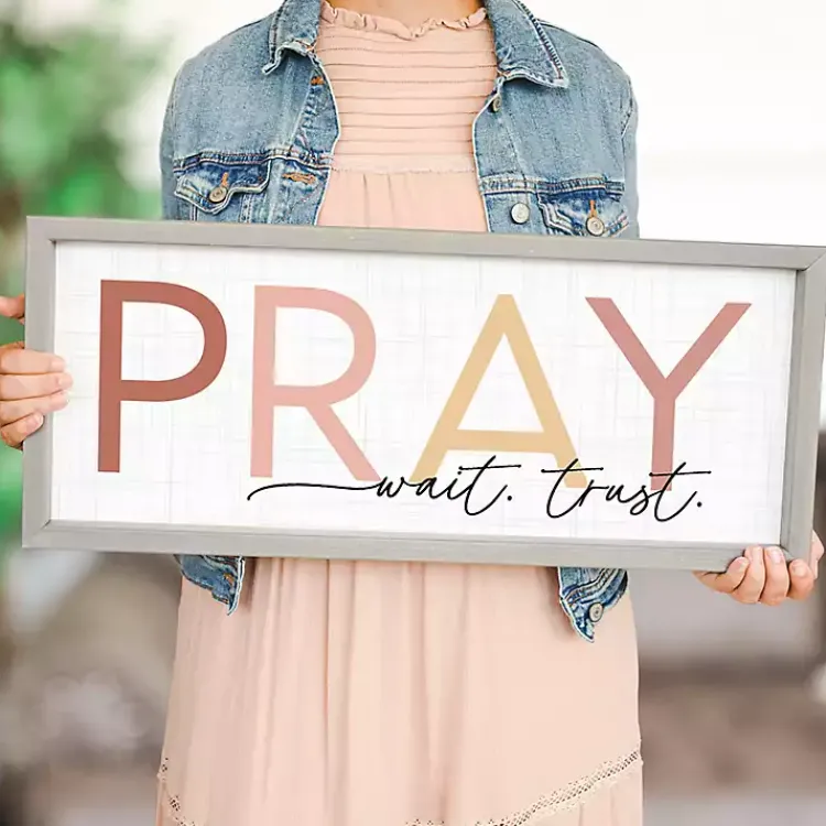 Wall Quotes & Signs-Kirklands Home Pray Wait Trust Wall Plaque