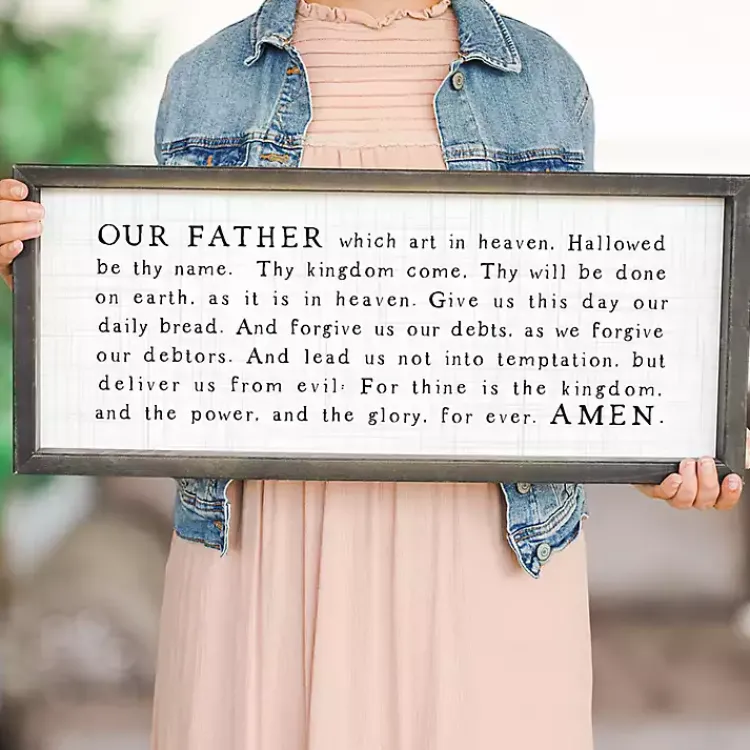 Wall Quotes & Signs-Kirklands Home Our Father Framed Wall Plaque