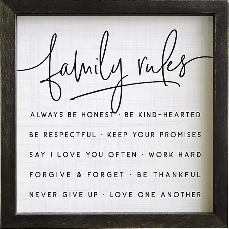 Wall Quotes & Signs-Kirklands Home Family Rules Wall Plaque