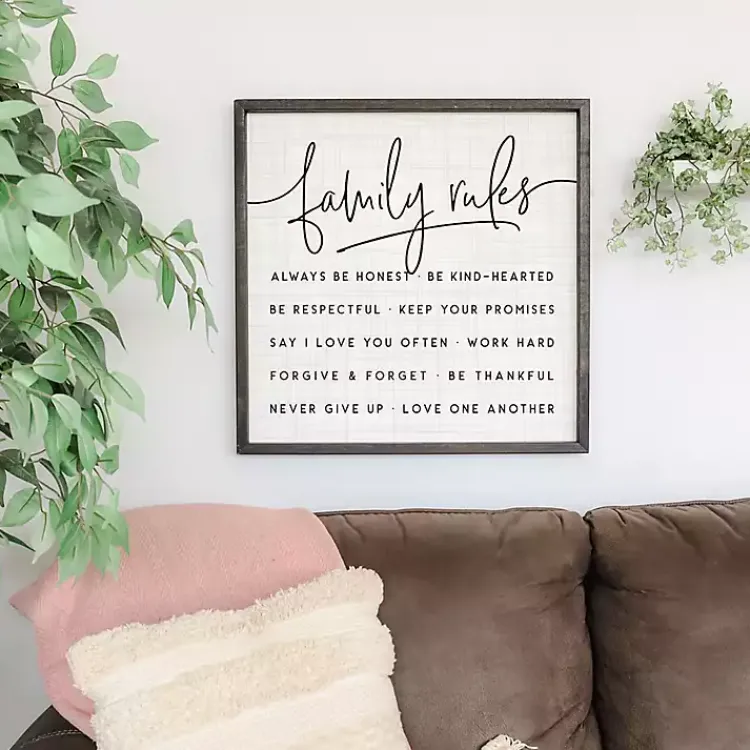 Wall Quotes & Signs-Kirklands Home Family Rules Wall Plaque
