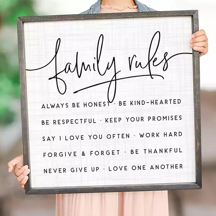 Wall Quotes & Signs-Kirklands Home Family Rules Wall Plaque