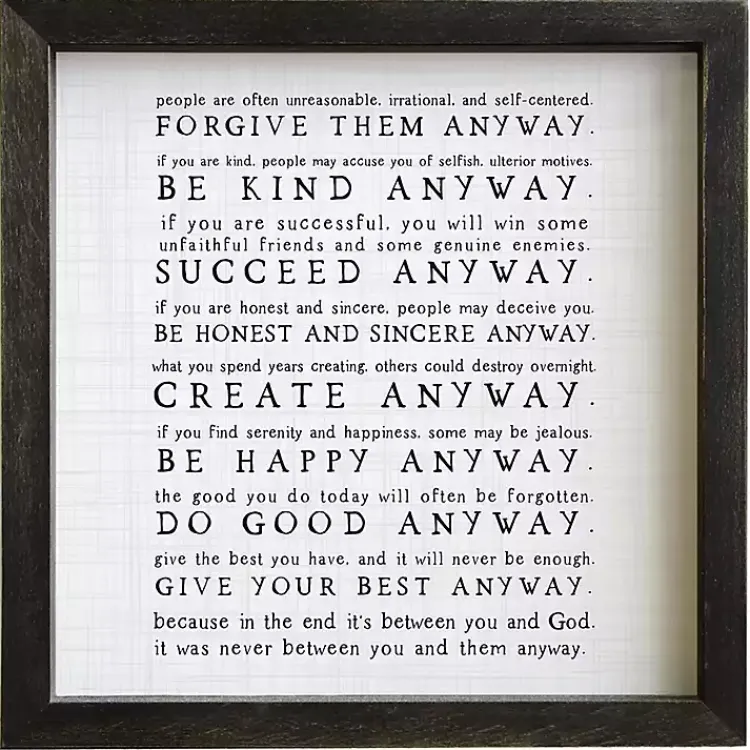 Wall Quotes & Signs-Kirklands Home Anyway Framed Wood Wall Plaque