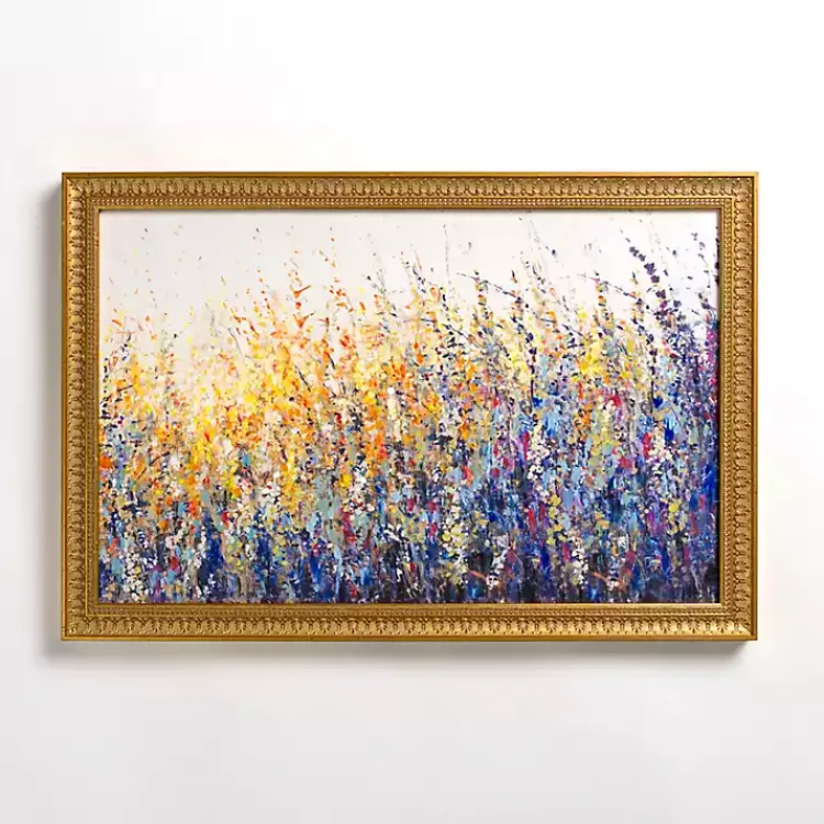Framed Art-Kirklands Home Colorful Wildflowers Gold Framed Art Print