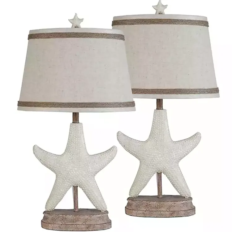 Table Lamps-Kirklands Home Starfish Table Lamps, Set of 2 White