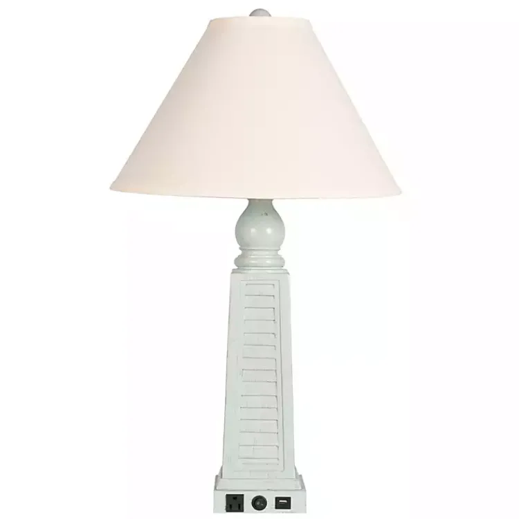 Table Lamps-Kirklands Home Light Shutter USB Table Lamps, Set of 2 Blue