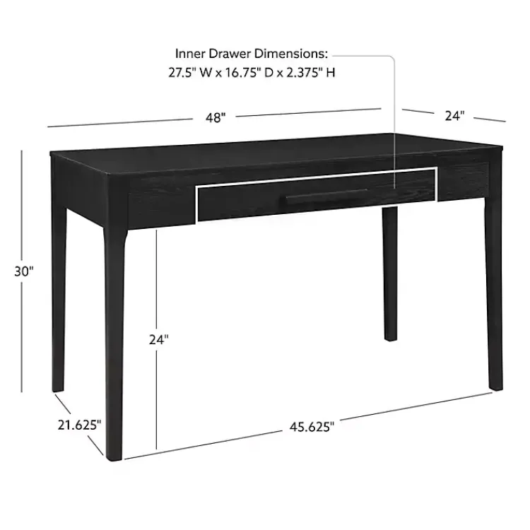 Office Furniture-Kirklands Home Wilcox Desk Black