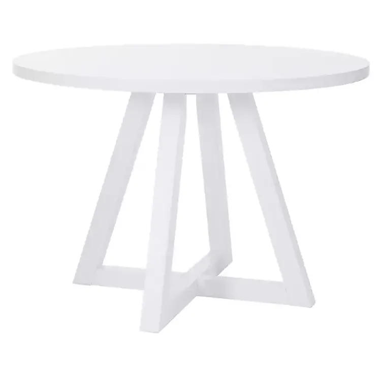 Dining Tables-Kirklands Home Round Criss-Cross Base Dining Table White