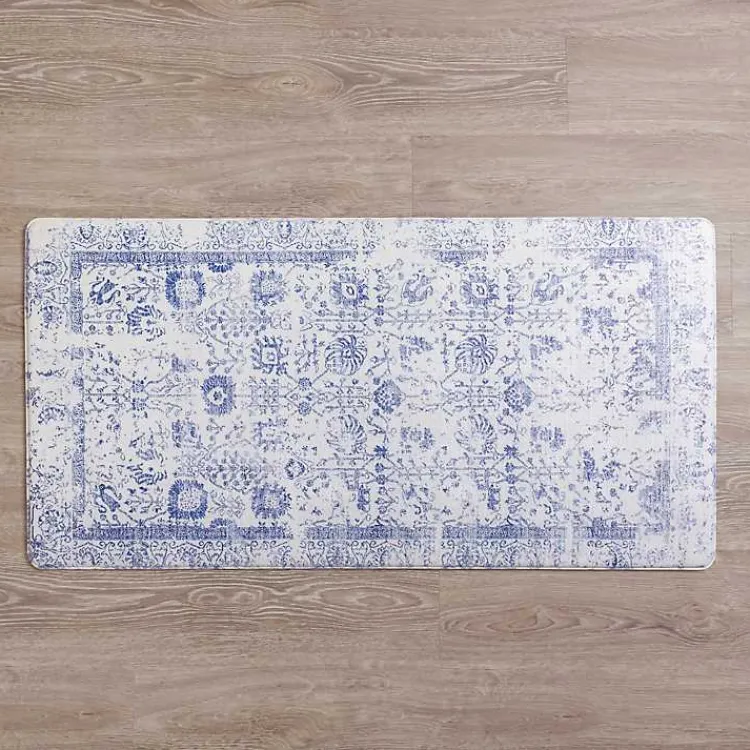 Kitchen & Floor Mats-Kirklands Home Navy Vintage Floral Kitchen Mat