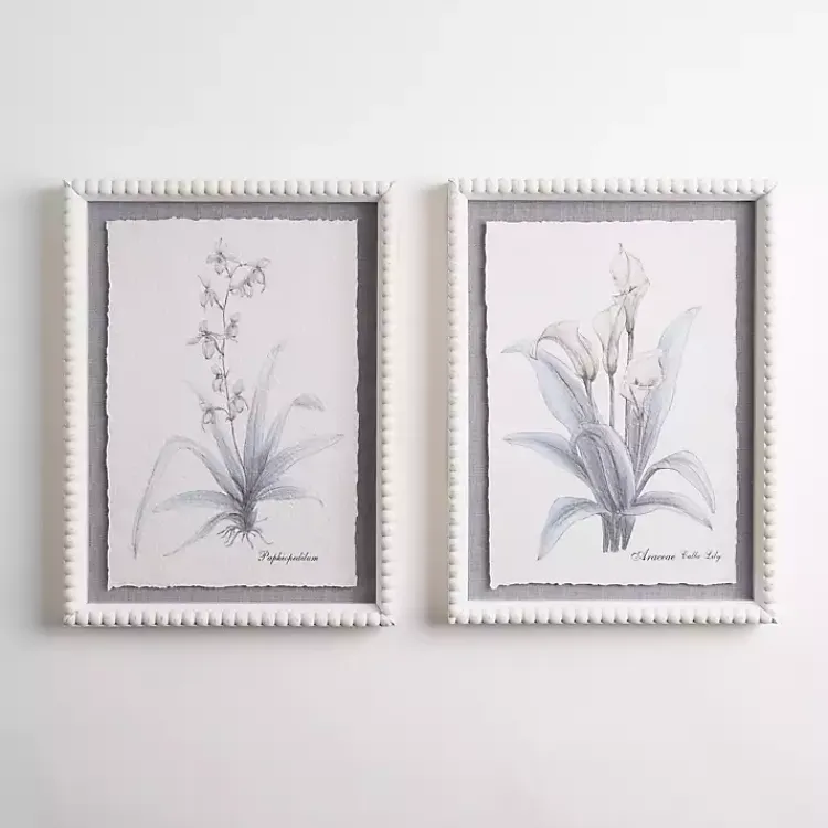Framed Art-Kirklands Home Antique Blue Floral Framed Art Prints, Set of 2