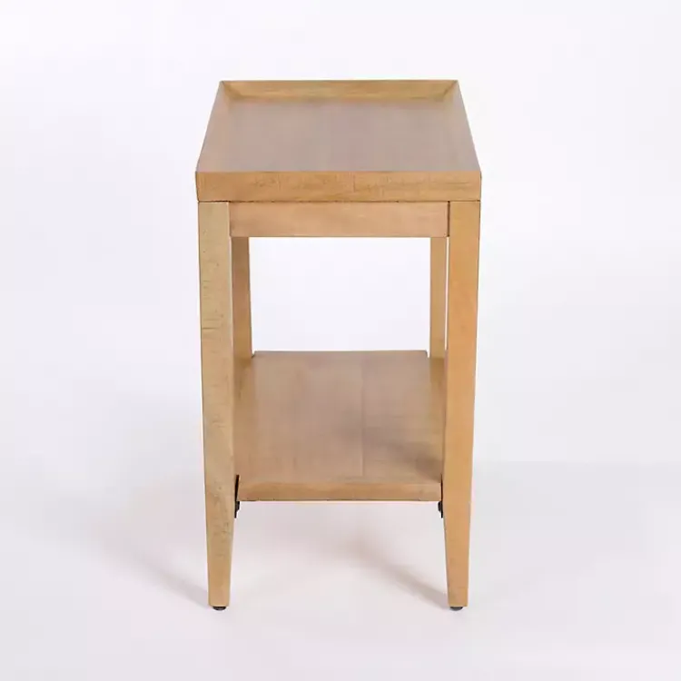 Accent & End Tables-Kirklands Home Natural Wood Hughes Side Table Tan