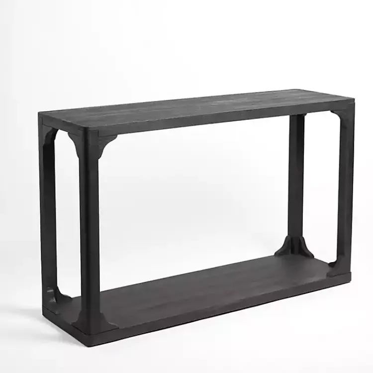 Entryway Furniture-Kirklands Home Wood Basni Console Table Black