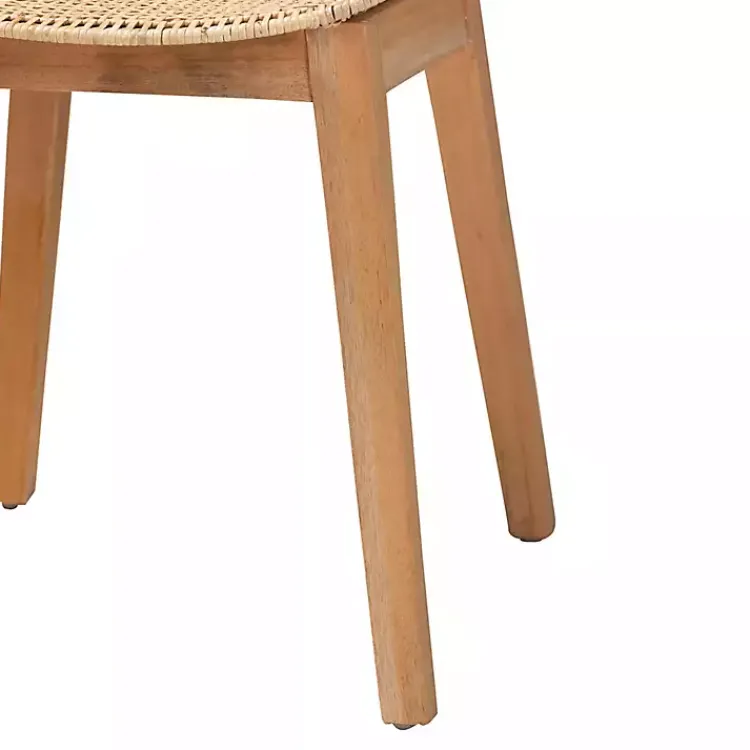 Dining Chairs-Kirklands Home Wood and Rat Flared Dining Chairs, Set of 2 Tan