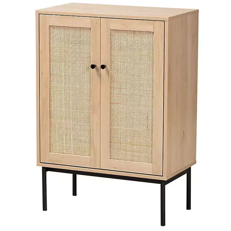 Cabinets & Sideboards-Kirklands Home Modern Natural Wood Rat Cabinet Tan