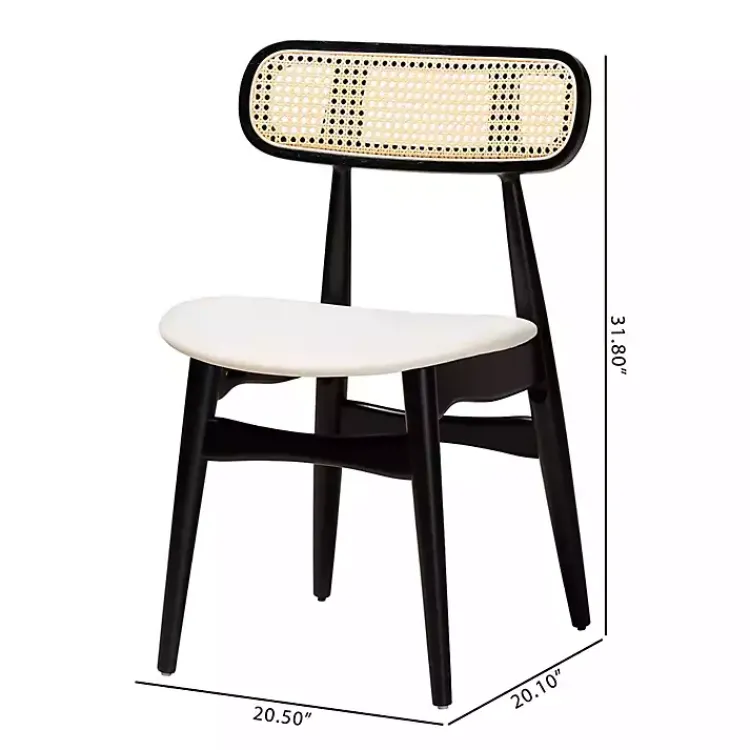 Dining Chairs-Kirklands Home Black Mid-Century Modern Dining Chairs, Set of 2 White