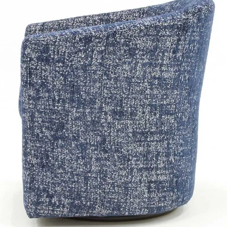 Accent Chairs-Kirklands Home Swivel Barrel Accent Chair Blue