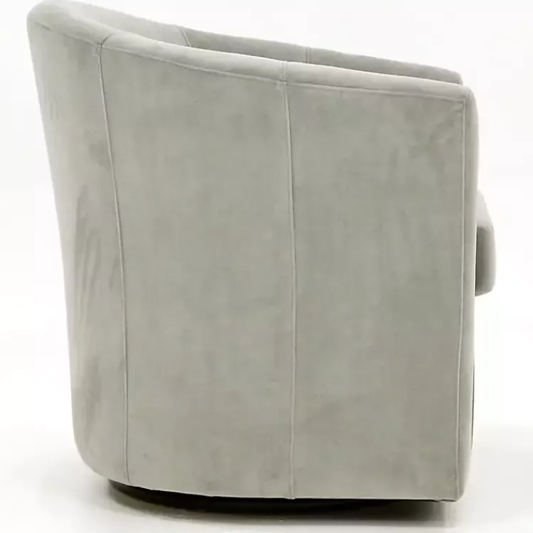 Accent Chairs-Kirklands Home Light Swivel Barrel Accent Chair Gray