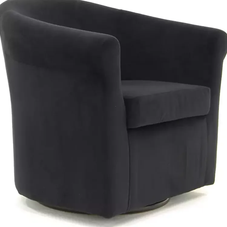 Accent Chairs-Kirklands Home Marley Swivel Accent Chair Black