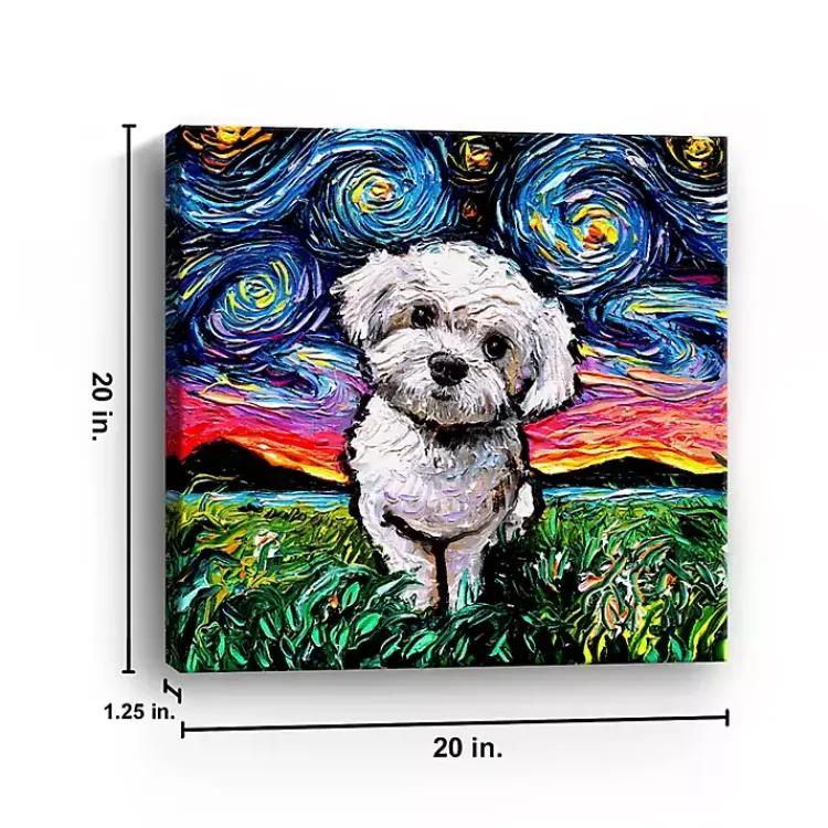 Canvas Art-Kirklands Home Aja Trier Maltipoo Starry Night Canvas Art Print