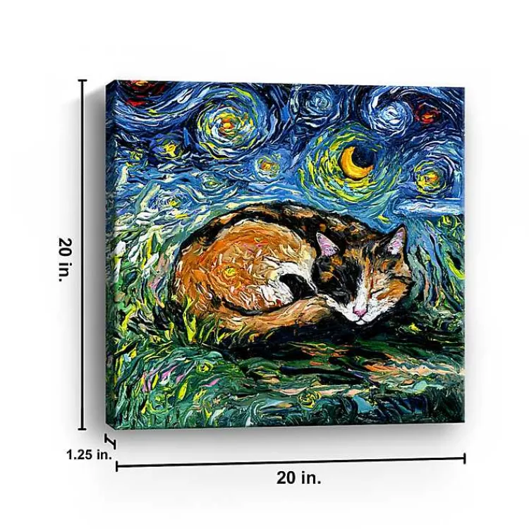 Canvas Art-Kirklands Home Aja Trier Sleepy Calico Starry Night Canvas Print