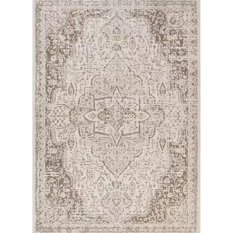Area Rugs-Kirklands Home Cream Medallion Area Rug, 8x10 Ivory
