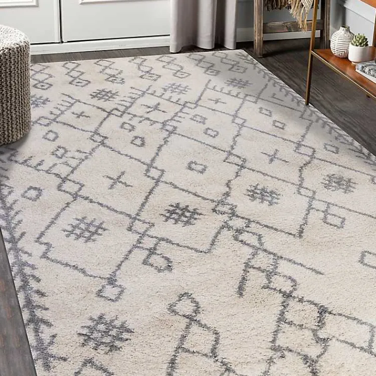 Area Rugs-Kirklands Home Geometric Area Rug, 8x10 Ivory