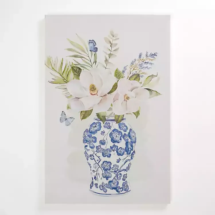 Canvas Art-Kirklands Home Blue Floral in China Vase II Canvas Art Print
