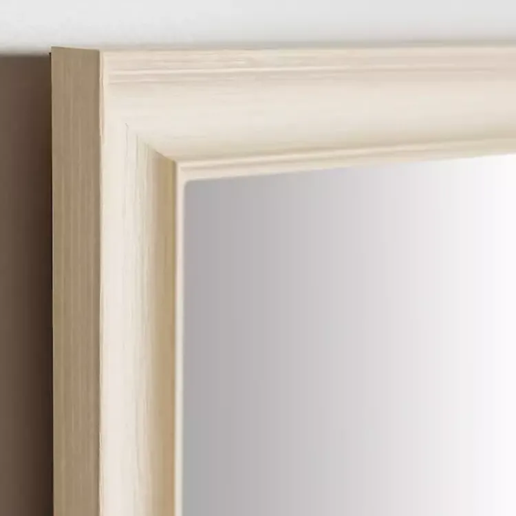 Framed Mirrors-Kirklands Home Whitewashed Scoop Maggie Profile Mirror, 24x36 in.