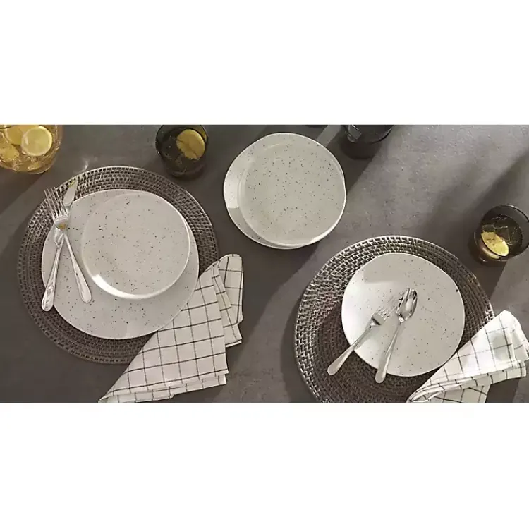Dinnerware-Kirklands Home Cream Terrazzo 12-pc. Melamine Dinnerware Set Ivory