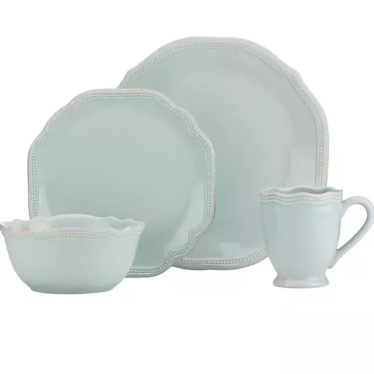 Dinnerware-Kirklands Home French Scalloped Bead 4-pc. Dinnerware Set Blue