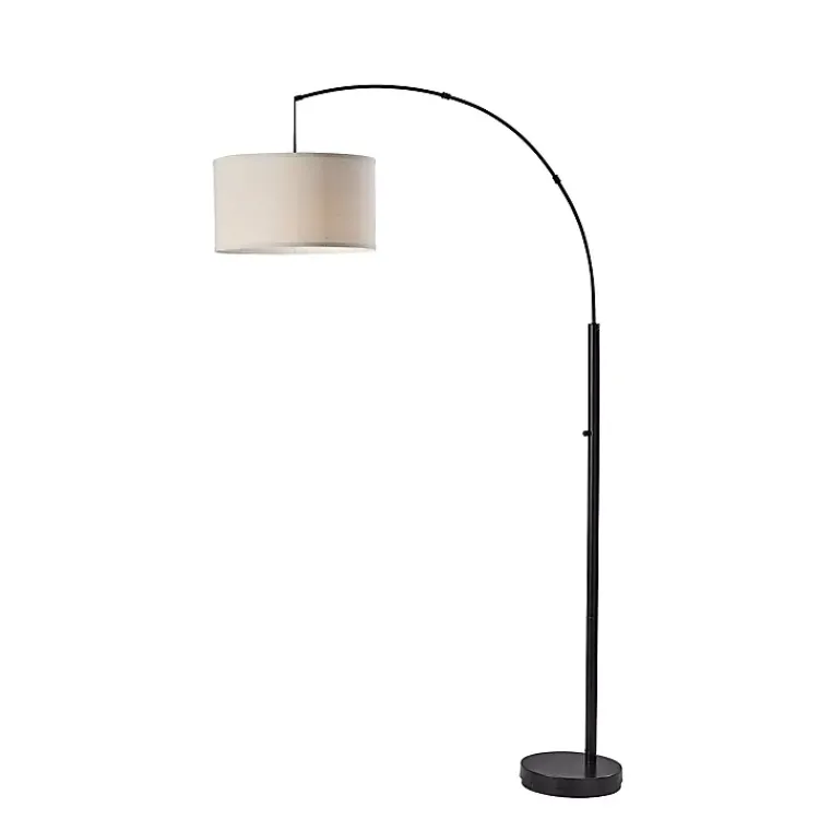 Floor Lamps-Kirklands Home Black Metal Arch Modern Floor Lamp White