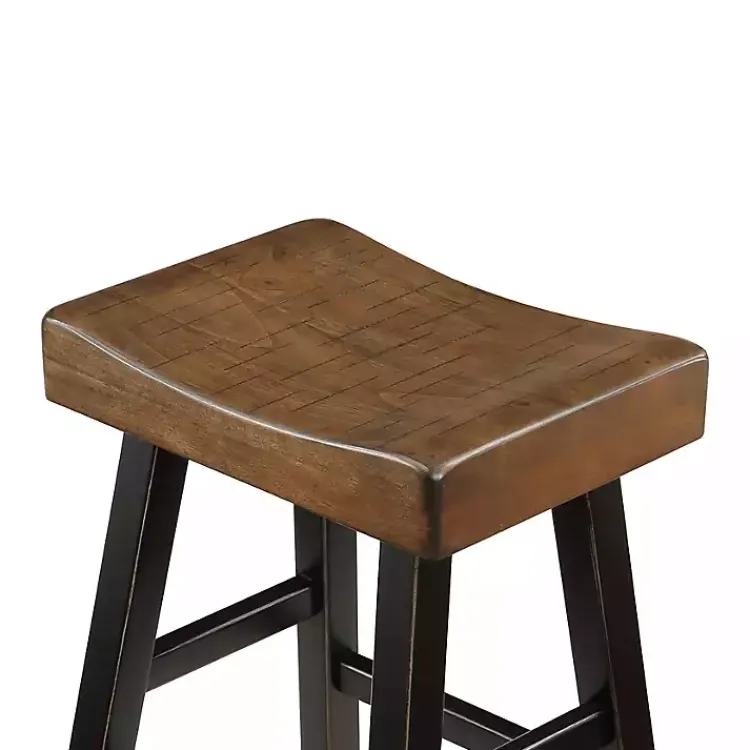 Bar Stools & Counter Height Stools-Kirklands Home Brown & Wood Counter Stools, Set of 2 Black
